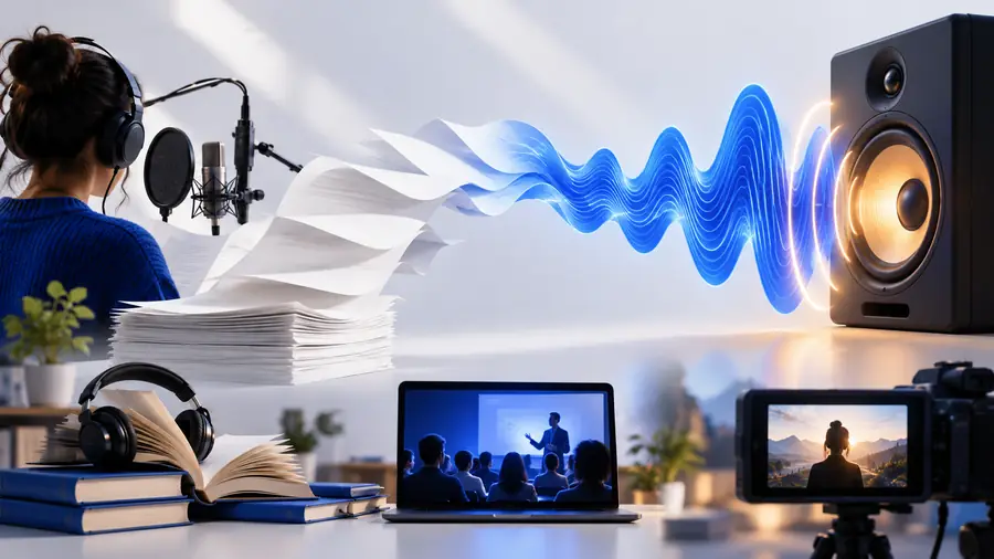 Generated spoken audio workflow for a written script