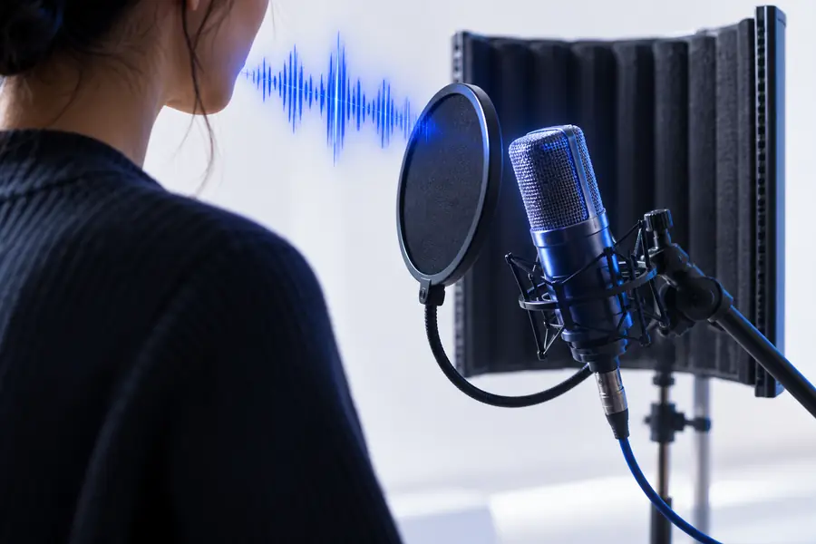 Reference recording workflow for a voice sample